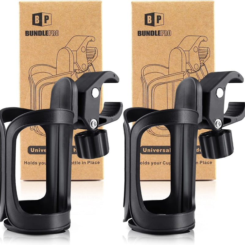 Pack of 2 Stroller Cup Holders, Universal Drinks Holder for Bikes, Trolleys or Walkers