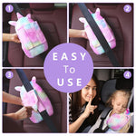 FIODAY Car Seat Belt Covers for Kids Unicorn Seat Belt Pillow | Soft Seat Belt Cushion Adjust Seat Strap Pillow Head Neck Support for Children Boys Girls Travel