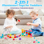 Montessori Wooden Beads Sequencing Toy Set for Preschool Learning and STEM Development