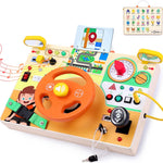 Grarain Busy Board: Montessori Educational Toy for 1-3 Year Olds, Sensory Learning Activity for Autism