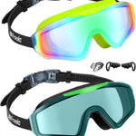 Freela 2 Pack Kids Swim Goggles for 8-16, Anti-Fog UV Protection Extra Silicone Layer Swimming Goggles for Youth Boys Girls