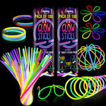 Ammy Glow Glow Sticks Bulk Party Pack, 205 Pcs Kit with Connectors & Glasses for Kids, LED Neon Glow in the Dark Party Supplies for Birthdays & Events
