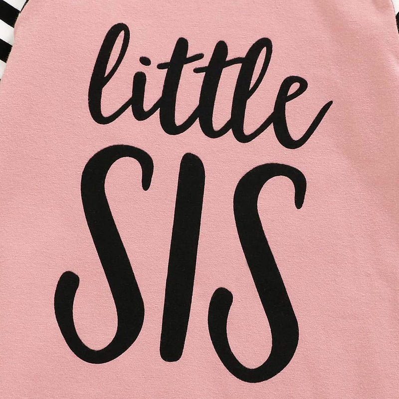 AMAWMW Newborn Baby Girl Little Sister Sleeper Gown Stripe Long Sleeve Nightgown Pajamas Gifts Stuff Essential Outfit