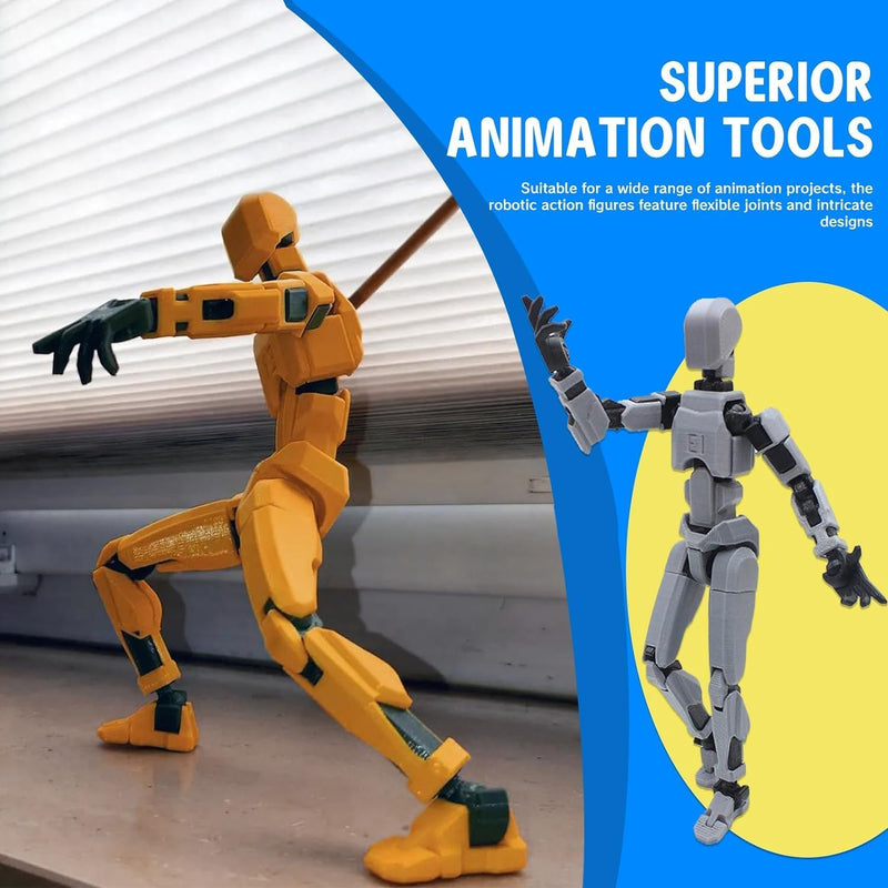 MerryXD T13 3D Action Figure,Assembly Completed Dummy Nova Titan Lucky 13 Action Figure 3D Printed Multi-Jointed Movable Toy Grow in The Dark Blue