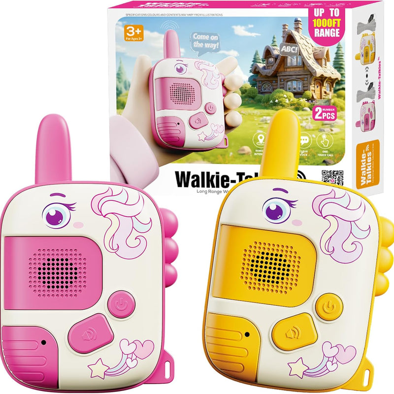 Unicorn Walkie Talkies Toys for Girls Ages 3-10, Compact & Easy to Use with Clear Sound