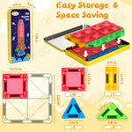 Magnetic Tiles Magnetic Blocks Building Toy: Portable Mini Magnetic Tiles Travel Set 32 Pieces Montessori Toys Birthday Gift for Kids Girls and Boys Ages 3-12 Years Old Preschool Classroom Must Haves