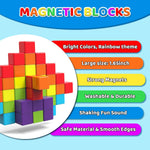 Magnetic Building Blocks, 1.65 inch Large Magnetic Stacking Cubes for Toddlers, Sensory & Montessori Toys for Boys & Girls 1 2 3 Years Old (36 PCS)