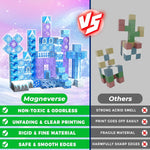 Magnetic Blocks - 100Pcs 0.8in Magnetic Building Block for Kids Ages 4-8, Transparent Magnet Block Blue Princess Castle, Frozen Magnetic Cubes Tiles Princess Toy for Girl 3 4 5 6 7 8-12 Birthday Gift
