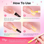 12 Colors Nail Art Pens Set, 3D Nail Polish Pens, Quick-Drying Acrylic Paint Markers, 0.7mm Dotting Painting Liner Brush for DIY Nail Design, Home & Salon Manicure Tools