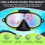 Vvinca 2 Pcs Kids Swim Goggles with Nose Cover, Swimming Diving Mask Wide View Anti Fog UV Anti Shattered Lens for Kids 3-14