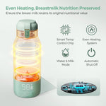 Momcozy Portable Bottle Warmer for Breast Milk, Baby Travel Essentials | Fast Heating with Nutrients Preserved, Precise Temp Control, Dual Heating Modes for Breast Milk & Water, 17OZ Large Capacity