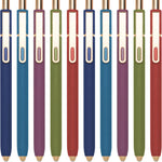 Linbsunne Gel Pens Black Ink Pens for Office 0.5mm Fine Point Pen Smooth Writing Retractable (Metal gold clip-10 pcs)