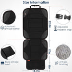 Sinvitron Car Seat Protector for Child Car Seat - Waterproof Non-Slip Leather Mat with 2 Mesh Pockets, Universal Seat Cover for Baby, Pets & Vehicles (1-Pack, Black)