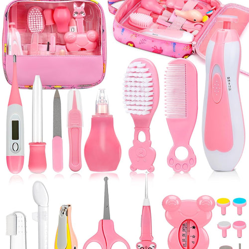 Baby Healthcare and Grooming Kit, Electric Safety Nail Trimmer Baby Nursery Kit, Newborn Care Kits with Hair Brush Comb for Newborn Infant Toddlers Baby Boys Girls Kids, Baby Shower Gifts