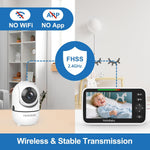 HelloBaby No WiFi Baby Monitor 5" Screen 30-Hour Battery Pan-Tilt-Zoom Video Upgrade with Camera and Audio, Night Vision, VOX, 2-Way Talk, 8 Lullabies and 1000ft Range, HB6550