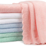 Orighty Baby Burp Cloths, 8 Pack Burping Cloths for Babies, 20 x 10 Inch | Super Soft & Absorbent Coral Fleece Towels, Large Burp Rugs for Sensitive Skin, Newborn Essentials Shower Gift Girl Boy