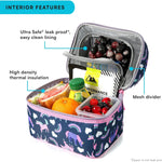 Arctic Zone Kids Lunch Box Combo with Gel Ice Pack and Sandwich Container, 2 Compartment Insulated Bucket for Travel Lunch, Unicorn Princess