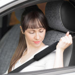 Medsuo 2 Pack Universal Soft and Comfortable Car Seat Belt Pads Harness Pads Pram Strap Covers Backpack Shoulder Pad Automotive Seat Belt Cushion Pad Cover for Kids and Adults - Black