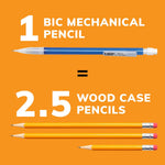 BIC Xtra-Sparkle Number 2 Mechanical Pencils With Erasers, Medium Point (0.7mm), 24-Count Pack, Mechanical Pencils for School Supplies