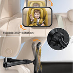 Lamicall Backseat Baby Car Mirror, Safe Never Shake & Fall, Wide Clear View | Never Shake, Safest Acrylic Rear Facing Car Seat Mirror, 3S Access, 360° Rotation, Wide Clear View, Newborn Baby Accessories