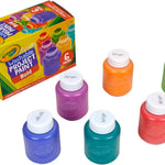 Crayola washable kids paint 6ct, school supplies for toddlers, ages 3+