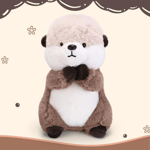 Riuhot Cute Otter Plush Soft Plushie Toy Stuffed Animal Birthday Gift for Kids Children Girls Boys 9.8 Inch Sea Otter Stuffed Animals