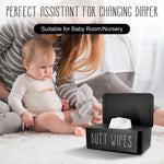 Baby Wipes Dispenser 7.48" L x 4.52" W x 2.75" H (19x11.5x7cm) | Flushable Wipes Container for Bathroom, Diaper Wipe Holder, Black
