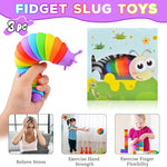 Cevioce Fidget Slug Toy 3Pcs Autism Sensory Toys for Autistic Children Airplane Car Travel Essential Toys Gifts for Kids Toddlers Girls Boys Slug Fidget Toys for Kid Adult Easter Basket Stuffers