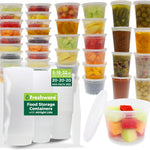 Freshware Food Storage Containers [50 Set] 8 oz Plastic Deli Containers with Lids, Slime, Soup, Meal Prep Containers | BPA Free | Stackable | Leakproof | Microwave/Dishwasher/Freezer Safe