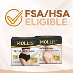 MOLLIS Disposable Period Underwear, Postpartum Panties, S/M, Black, 16Ct | Heavy Flow Period Underwear, Superior Absorbency, Leak Proof Design, Maternity Knickers, Soft Comfort Fit, Unscented