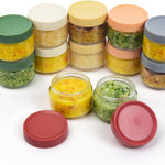 8 oz Small Glass Containers with Lids, Food Storage Jars, 6pk | Perfect for Chia Pudding Jam Snacks Yogurt Overnight Oats Candy ,Dishwasher safe,Airtight