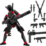 Gatling Gun Titan 13 Action Figure Set【Assembled】, Robot T Action Figure 3D Printed Dummy 13 Action Fidget Toys Figure Articulated, Lucky 13 for Collectors Desktop Decorations (Purple Blue)