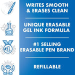 Pilot, FriXion Clicker Erasable Gel Pens, Fine Point Pens 0.7 mm, Pack of 12, Black