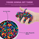 LCVUUK Fidget Toys Adults,Sensory Stones for Stress Relief,300+Multicolour Smooth Ferrite Rocks, Desk Fidgets Toy,Adults Gifts, Holiday Stocking Stuffer
