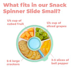 GoBe Kids Small Snack Spinner Slide, 4 Compartment Dispenser and Lid | Reusable Snack Container, Lid, BPA/PVC Free, Dishwasher Safe, No Spill, Travel Accessories, Bento Container, Twinberry