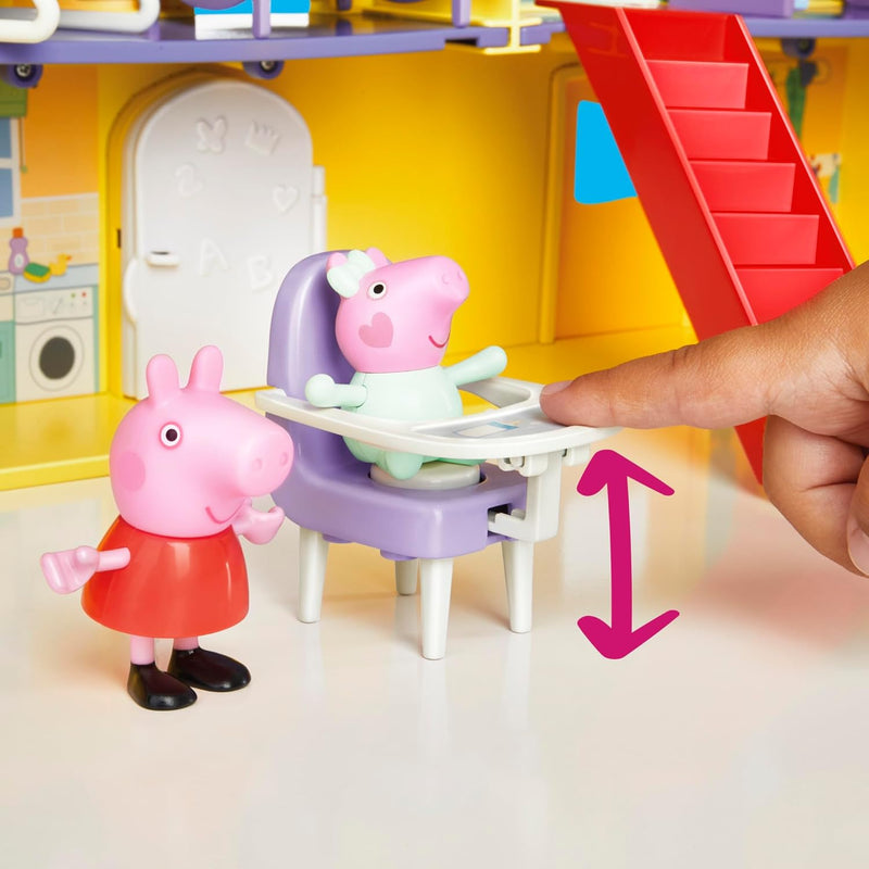 Peppa Pig Peppa's Big Family House Playset with 3 Figures, 11 Accessories, Baby Evie, Preschool Toys for Girls and Boys 3 and Up