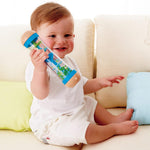 Hape Beaded Raindrops | Mini Wooden Musical Shake & Rattle Rainmaker Toy, Blue, Model Number: E0328B