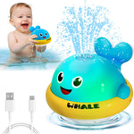 Whale Bath Toys, Toddler Pool Toys for 1 2 3 Year Old Boy, Light Up Baby Bath Toys for Kids Ages 1-3, Bathtub Fountain Water Toys for Toddlers Girl & Boy Gifts