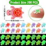 200 Pcs Mini Resin Turtles Glow in the Dark, Tiny Sea Turtle Animals to Hide Small Luminous Figures Miniature Plastic Ocean Animal for Fairy Garden Micro Landscaping Dollhouse Home Decor Crafts