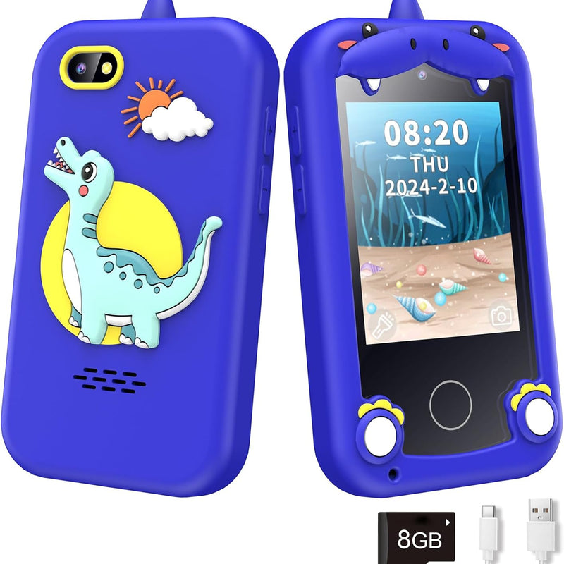 Multifunctional Kids Smart Phone with Dual Camera, Games & Music Player, Toddler Learning Toy, Ages 3-10