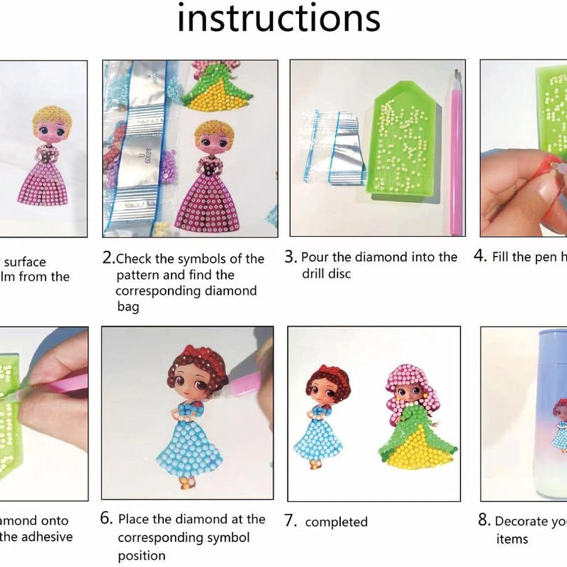 Diamond Art Kits for Kids & Girls & Boys, Arts & Crafts for Kids Ages 4-8,Craft Kits for Ages 8-12, Mosaics Bead Art,Painting Kits,Princess Gem Art Kits for Grils Boy Birthday Party Gift Toy