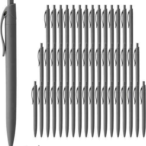deegtran Pens Bulk, 50 Pack No Bleed Grey Barrel Black Ink Click Pens, Wholesale Retractable Ballpoint Pens, Pen Medium Point, Smooth black Ink Pen, 1.0MM