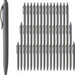 deegtran Pens Bulk, 50 Pack No Bleed Grey Barrel Black Ink Click Pens, Wholesale Retractable Ballpoint Pens, Pen Medium Point, Smooth black Ink Pen, 1.0MM