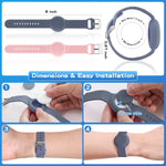Waterproof Airtag compatible silicone bracelets for kids, 2 pack hidden wristband, lightweight tracker watch band