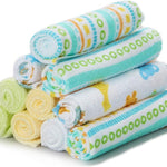 Spasilk Washcloths for Newborn Boys and Girls, Soft Terry Baby Washcloths, Baby Essentials, Ideal, Pink Lines, Pack of 10