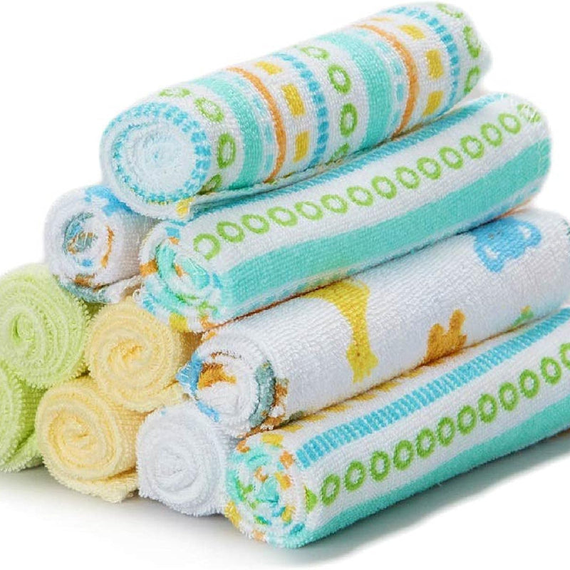 Spasilk Washcloths for Newborn Boys and Girls, Soft Terry Baby Washcloths, Baby Essentials, Ideal, Pink Lines, Pack of 10