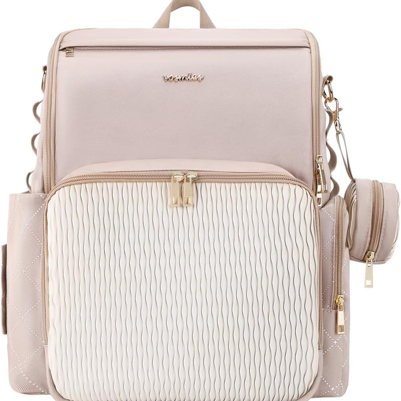 Stylish Baby Diaper Bag, Baby Bag with Changing Pad, Pacifier Case& Stroller Straps, Large Diaper Backpack Boy Girl, Water Resistant Travel Diaper Backpack for Mom Dad
