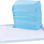 Amazon Basics Leak-Proof Dog and Puppy Potty Training Pee Pads with Quick-Dry 5-Layer Super Absorbent Design, Regular Size 22 x 22 inch, Blue & White, 100 Count