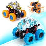 LODBY 2-pack Dinosaur Truck Toys for 2-6 Year Old Boys, Push and Go Cars for Toddlers
