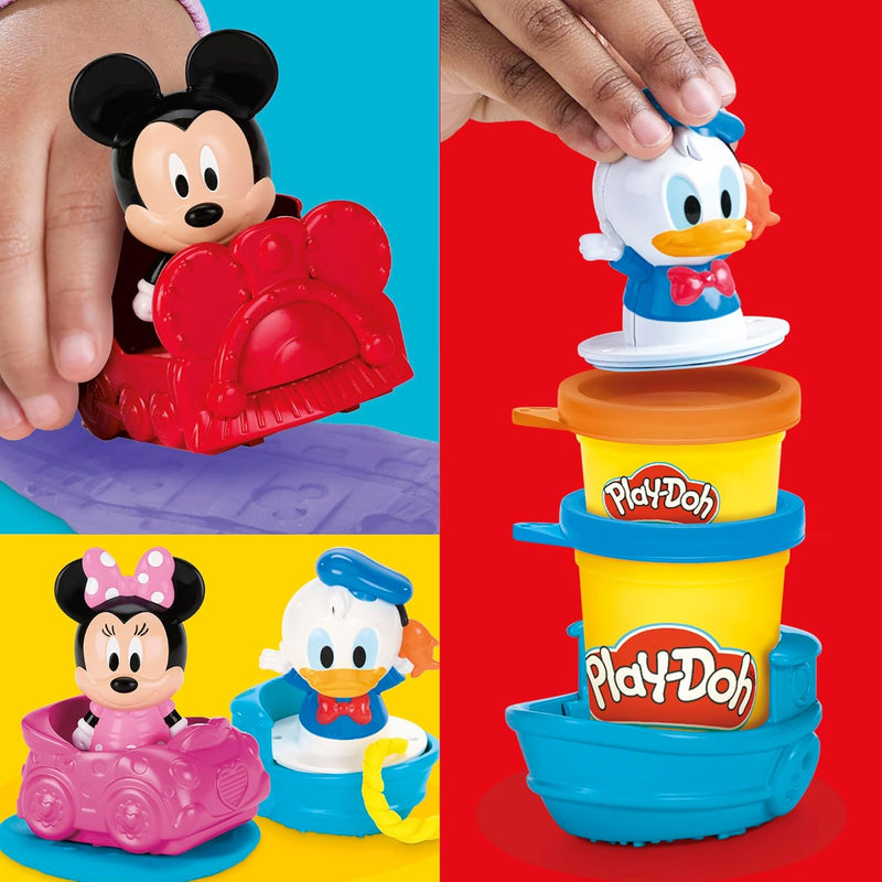 Play-Doh Disney Junior Mickey Mouse Clubhouse Stamp & Go Megapack with Mickey, Minnie & Donald Arts Craft Toys for Kids 2+